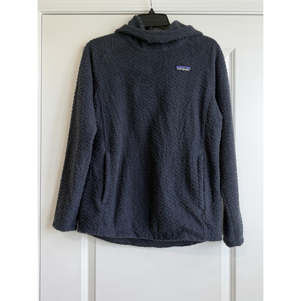 Patagonia Women's Diamond Capra Hoodie Medium Smolder Blue Shearling Fleece